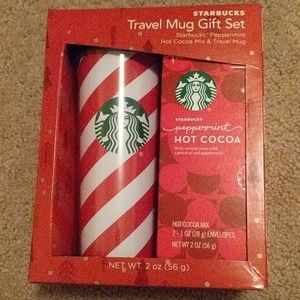 New Starbucks Travel Mug Set w/ Hot Cocoa Mix